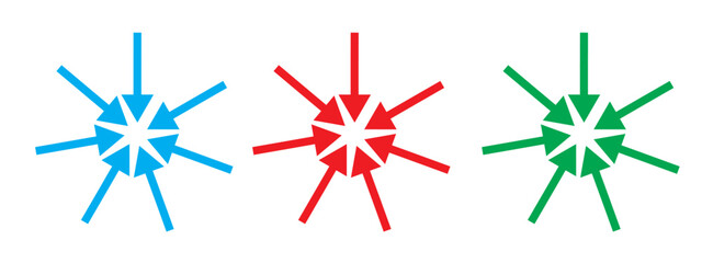 Arrows outward and arrow inward icon symbol vector illustration.