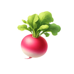 3d red radish isolated on white background