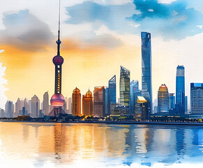 Naklejka premium Shanghai