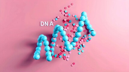 DNA Molecular Structure with Confetti
