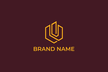 letter U iconic lineart logo, letter CU business logo, logomark