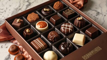chocolate candies in the box