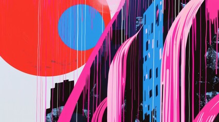 Illustration featuring a futuristic digital cityscape