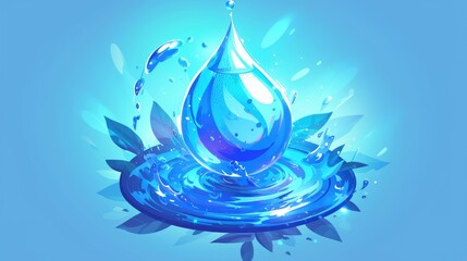 Fototapeta premium 2d illustration of a water icon in EPS 10 format for a dynamic and eye catching design