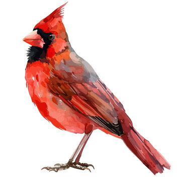 recommend clip art: Watercolor clipart vector of a red cardinal (Northern cardinal) bird, isolated on a white background, cardinal vector, Illustration painting, Graphic logo, drawing design art