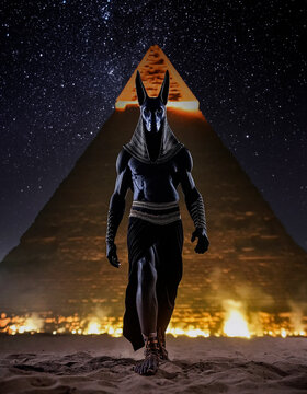 Anubis dios del inframundo en el reino antiguo de Egipto