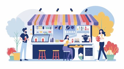 A Storefront With A Merchandise On Shelves.