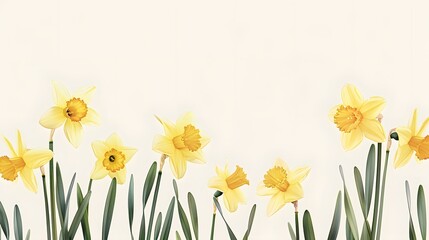 Obraz premium Beautiful composition of spring flowers and leaves on white background with copy space