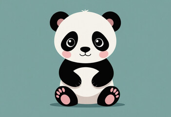 Naklejka premium Art, vector illustrations, minimalism, cute panda