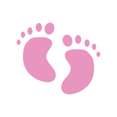 Baby Feet icon vector image. Can be used for Baby Shower.