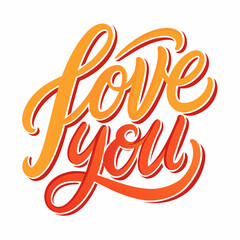 Love is written in orange and red on white background