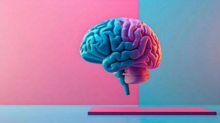 Colorful Brain Model on Dual Background
