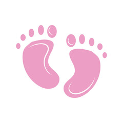 toddler foot prints on white background
