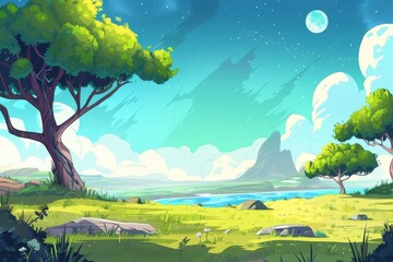 Whimsical watercolor landscapes for creative animation sequences