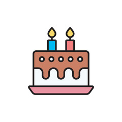 Cake icon design with white background stock illustration