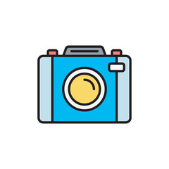 Camera icon design with white background stock illustration