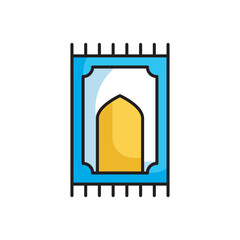 Prayer Mat icon design with white background stock illustration
