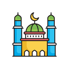 Mosque icon design with white background stock illustration