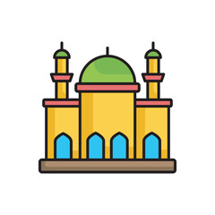 Mosque icon design with white background stock illustration