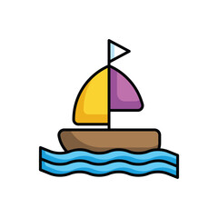 Boat icon design with white background stock illustration