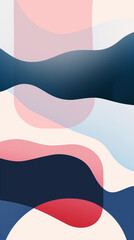 Naklejka premium Abstract Minimalist Wave Patterns in Pink and Blue