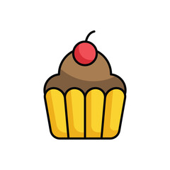 Cup Cake icon design with white background stock illustration