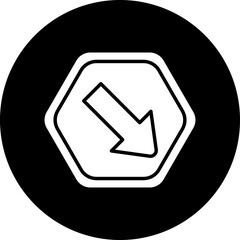 Vector Design Keep Right Icon Style