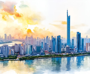 Obraz premium city skyline