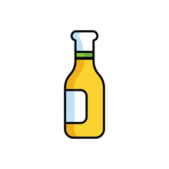 Beer Bottle icon design with white background stock illustration