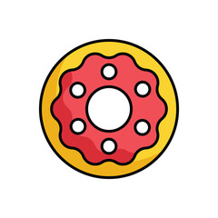 Donut icon design with white background stock illustration
