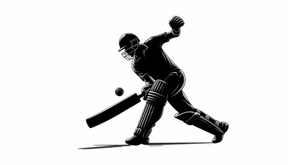 Obraz premium Shadow of a Cricket Player