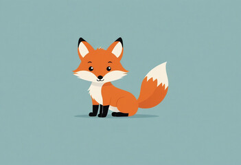Obraz premium Art, vector illustrations, minimalism, cute fox