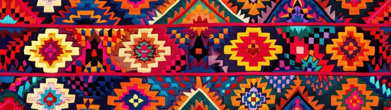colorful hispanic heritage pattern banner background
