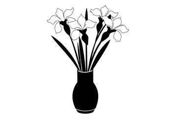 iris flower silhouette vector illustration