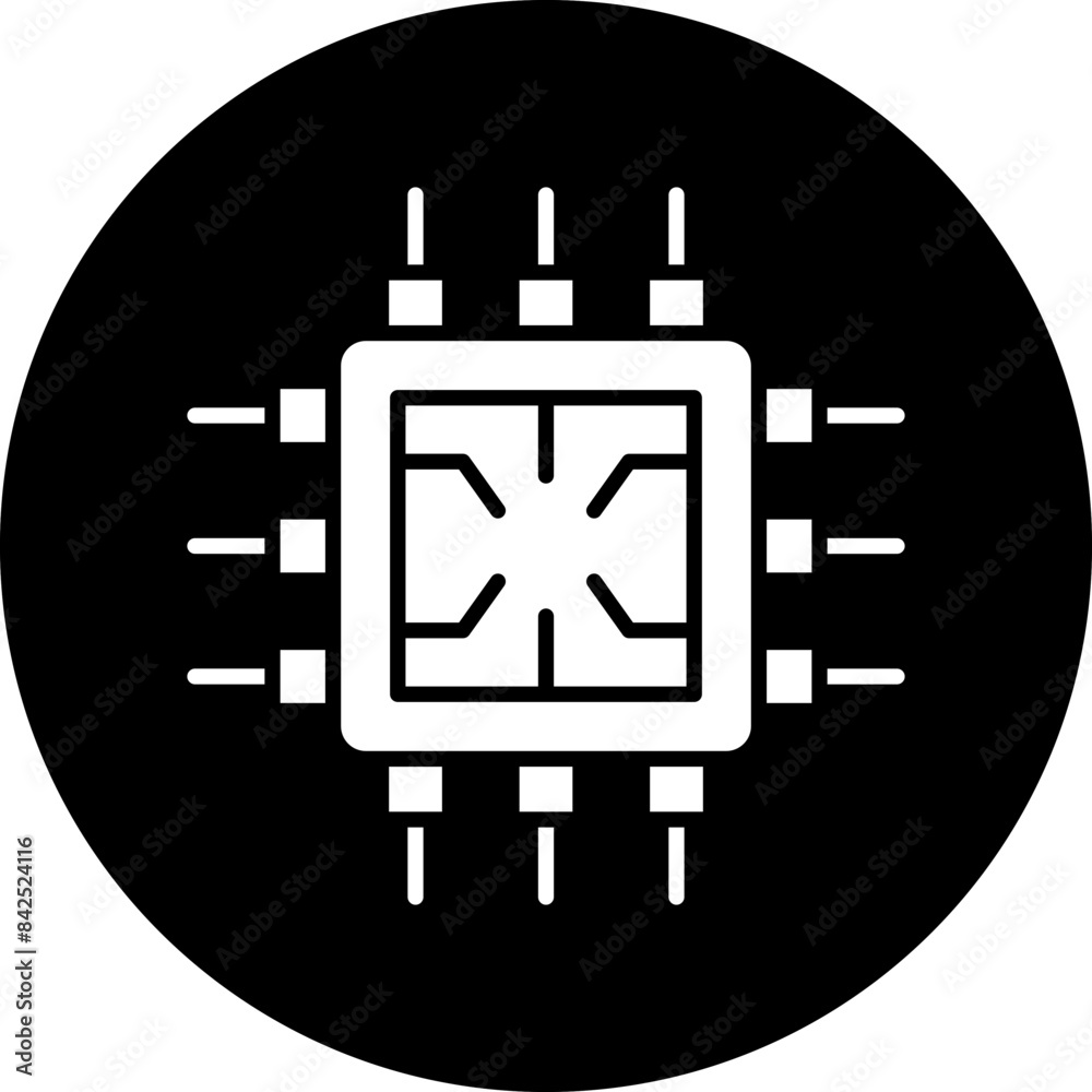 Poster vector design cpu icon style