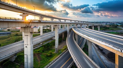 Naklejka premium road elevated highways and bridges representing modern infrastructure