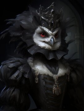 Dark Academia Print. Victorian owl portrait