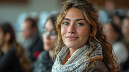 female teacher explaining something to a university class