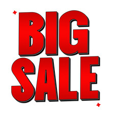 Red Gradient Big Sale Text Effect Label Banner Design