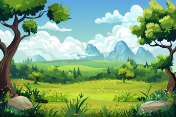 Naklejka premium Peaceful natural scenery for calming illustration designs