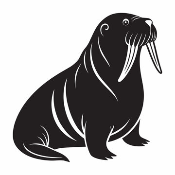 recommend clip art:  walrus black silhouette isolated vector