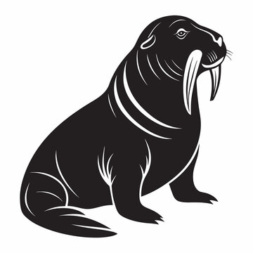 recommend clip art: walrus flat vector isolated silhouette illustration