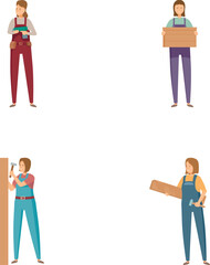 Colorful illustration depicting individuals in various work roles, including manual and skilled labor