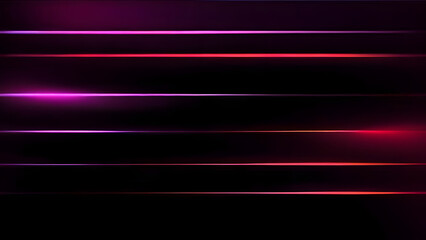 Abstract purple and red lines shine effects on black background, Neon