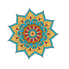 Vector illustration of hand drawn Ethnic mandala isolated on white background 