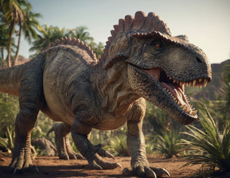 Un giovane dinosauro segue attentamente il suo branco, imparando a sopravvivere nella natura selvaggia.
