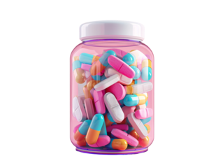 a jar of pills