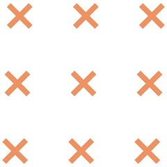 Fototapeta premium Memphis Cross Plus.Crosses - pluses diagonally distributed simple minimalist decorative geometrical vector pattern.Seamless pattern with cross or plus shape on filtered yellow background in modern dot