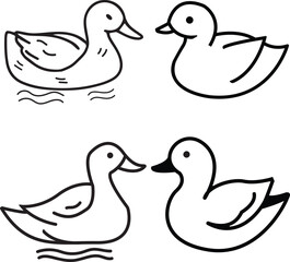 Duck hand-drawn illustration. Duck. Vector doodle style cartoon illustration. Duck vector icon logo rubber duck bath shower cartoon character illustration bird farm animal symbol doodle.