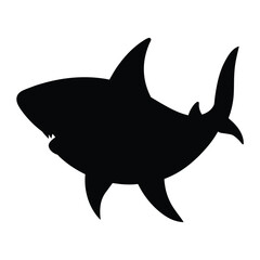 silhouette of a shark isolated on white